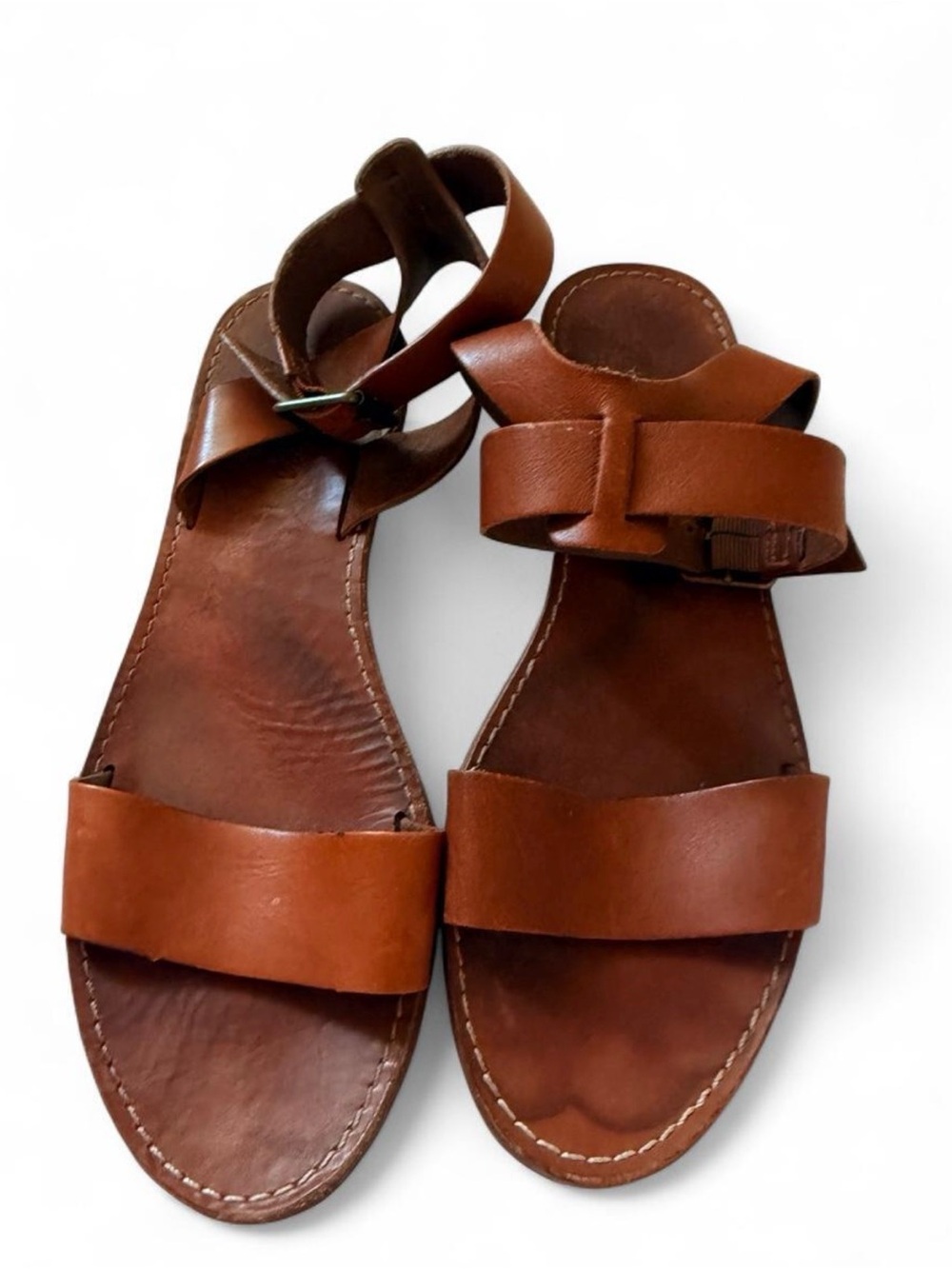 Madewell Women's Brown Leather Ankle-Strap Sandals